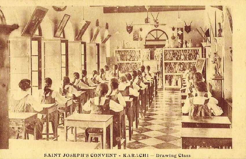 A drawing class at St. Joseph's Convent School for Girls.